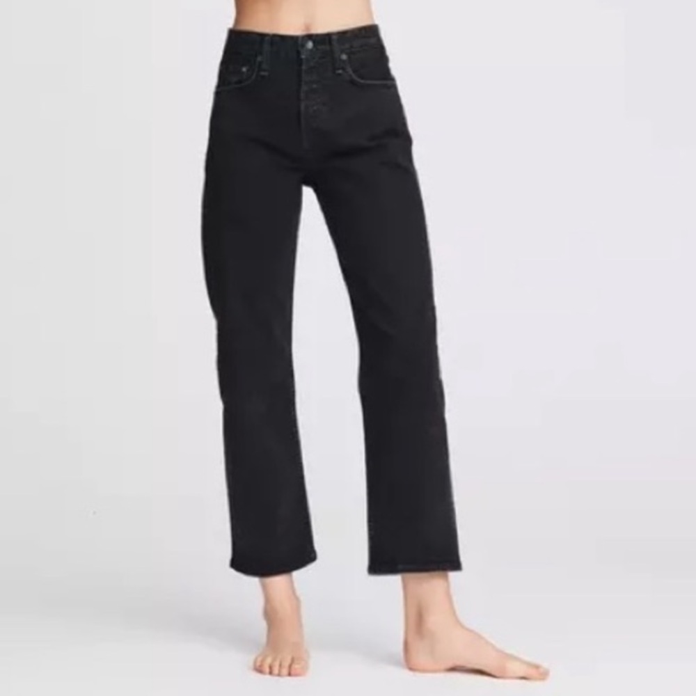 Rag & Bone High Waist Ankle Slim Straight Leg Jeans